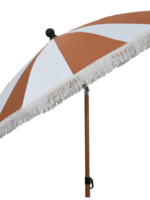 Decoris Orange Stripe Parasol With Tassels Fringe Outdoor 160x200cm