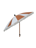 Decoris Terracotta Orange Stripe Parasol With Tassels Fringe Outdoor dia 160cm x 190cm High