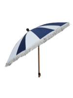 Decoris Blue Stripe Parasol With Tassels Fringe Outdoor dia 160cm x 190cm High