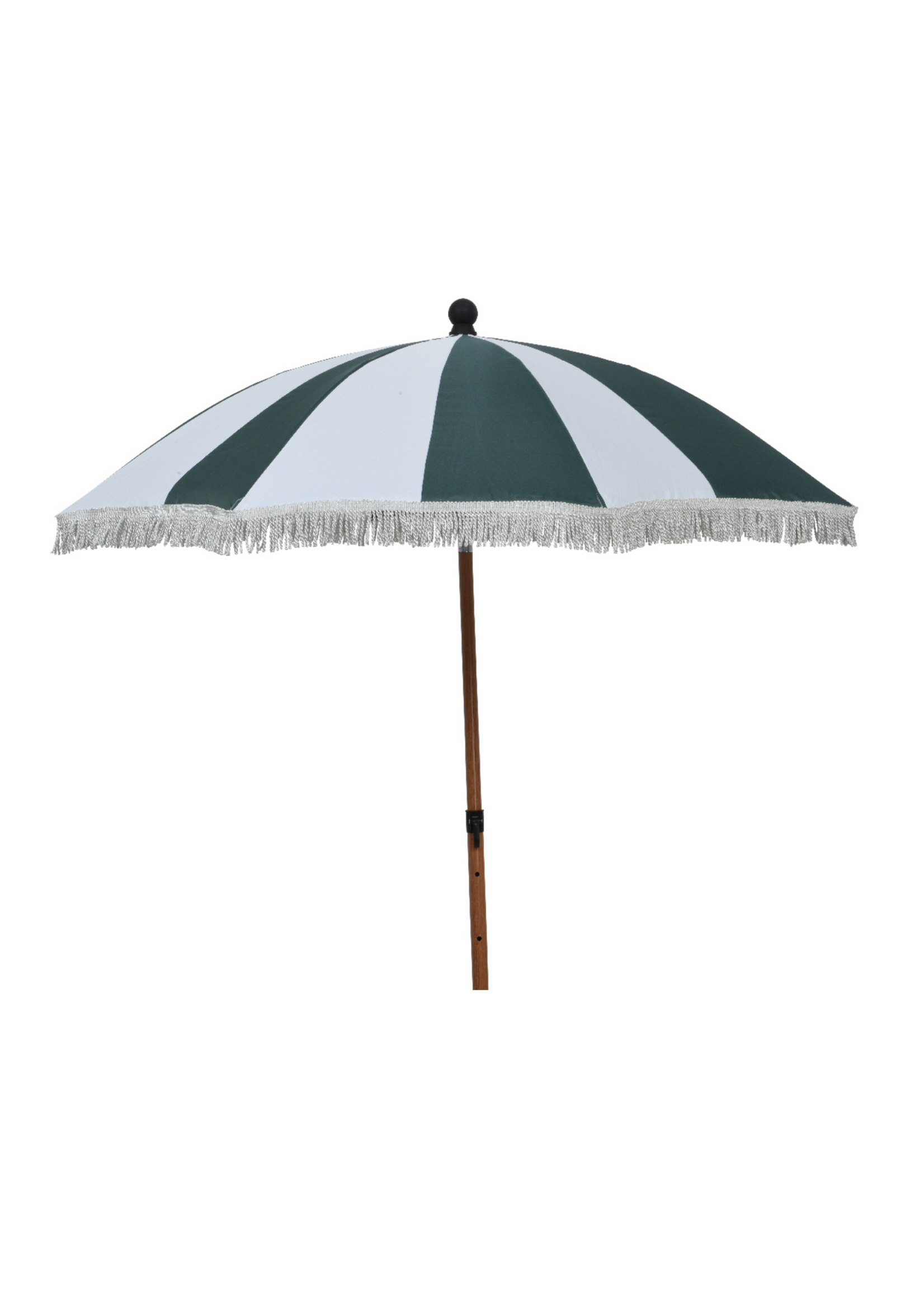 Decoris Green Stripe Parasol With Tassels Fringe Outdoor dia 160cm x 190cm High