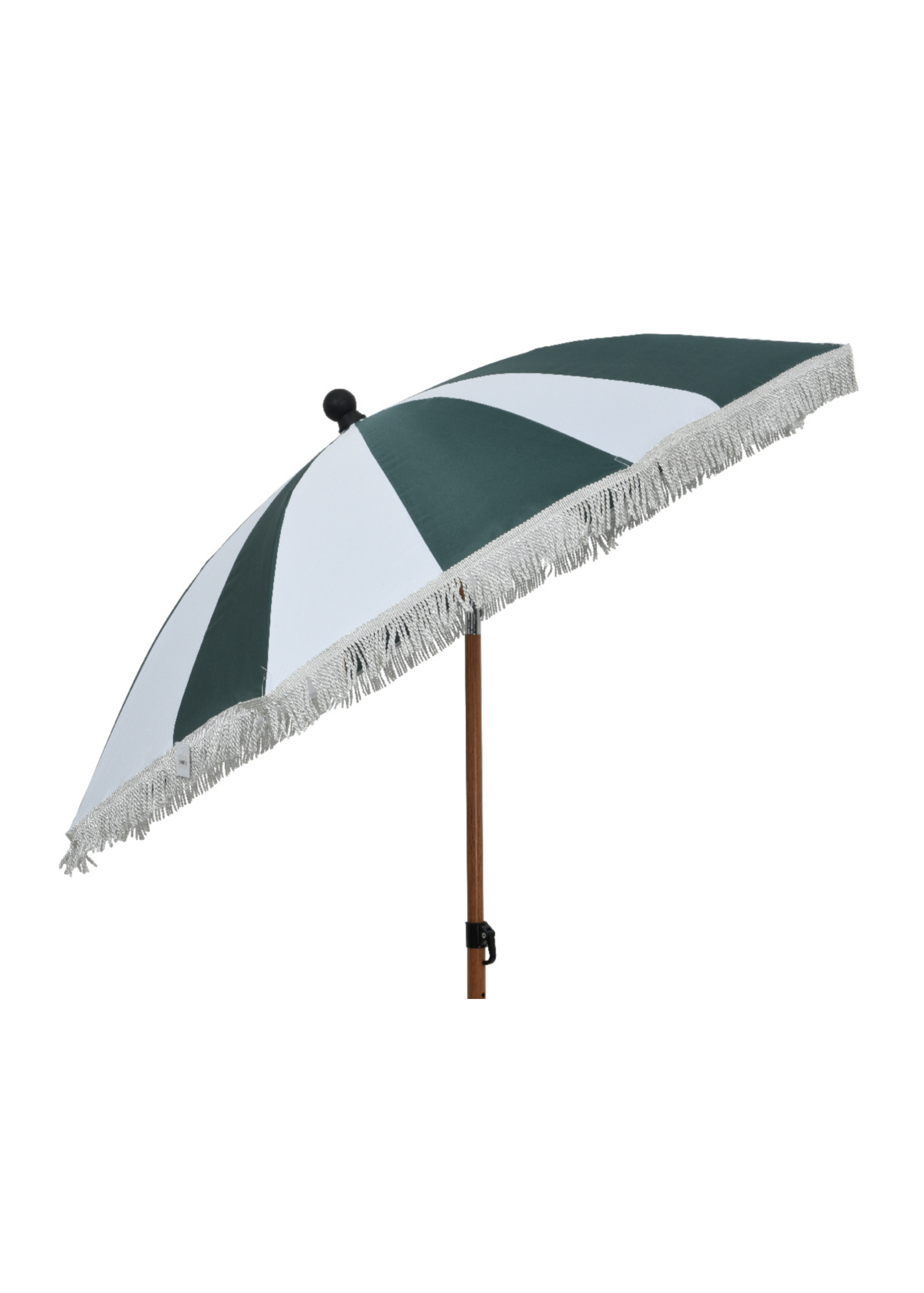 Decoris Green Stripe Parasol With Tassels Fringe Outdoor dia 160cm x 190cm High