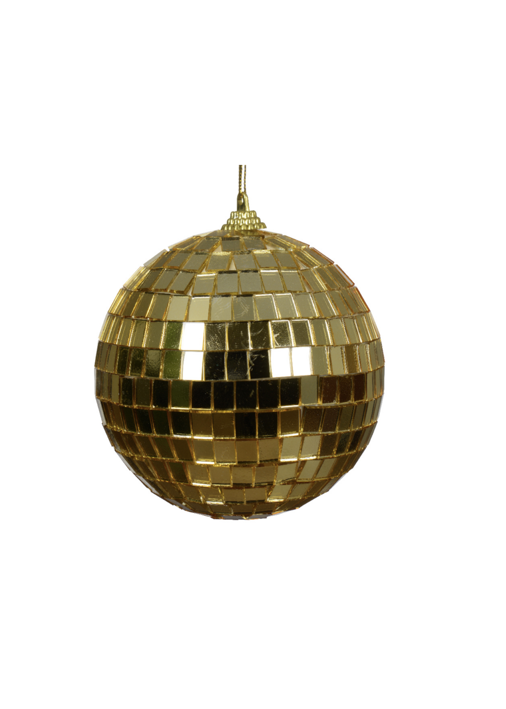 Decoris Disco Gold Mirror Ball Bauble 10cm