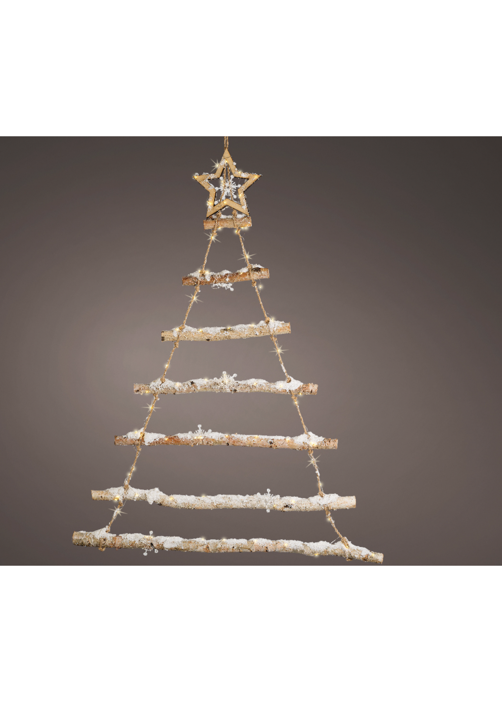 Decoris Wooden Hanging Tree Ladder With LEDs 70x90cm