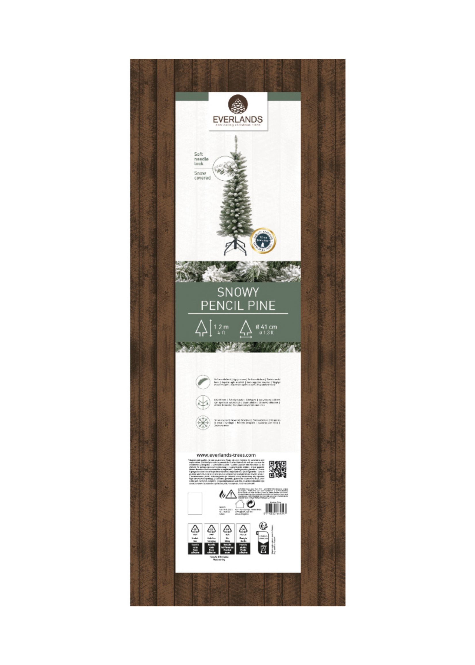 Snowy Slim Pencil Pine Tree 1.2m 4ft