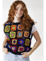 Namaste Crochet Rainbow Vest - Black
