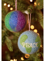 Namaste Felt Peace or Rainbow Baubles, 7.5x7.5x7.5cm