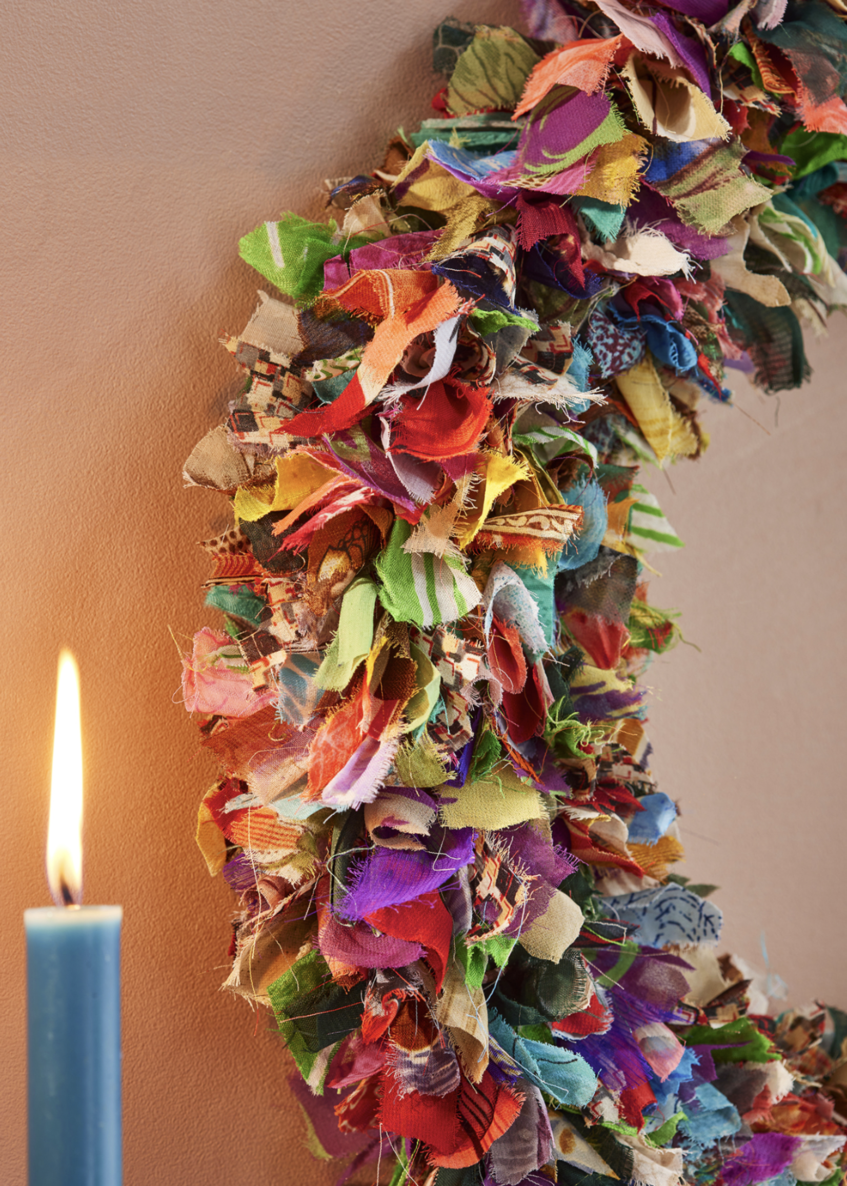 Namaste Recycled Sari Wreath Multicolour Large 45cm