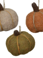 Decoris Felt Pumpkins set of 3 - 6cm