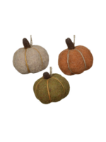 Decoris Felt Pumpkins set of 3 - 6cm