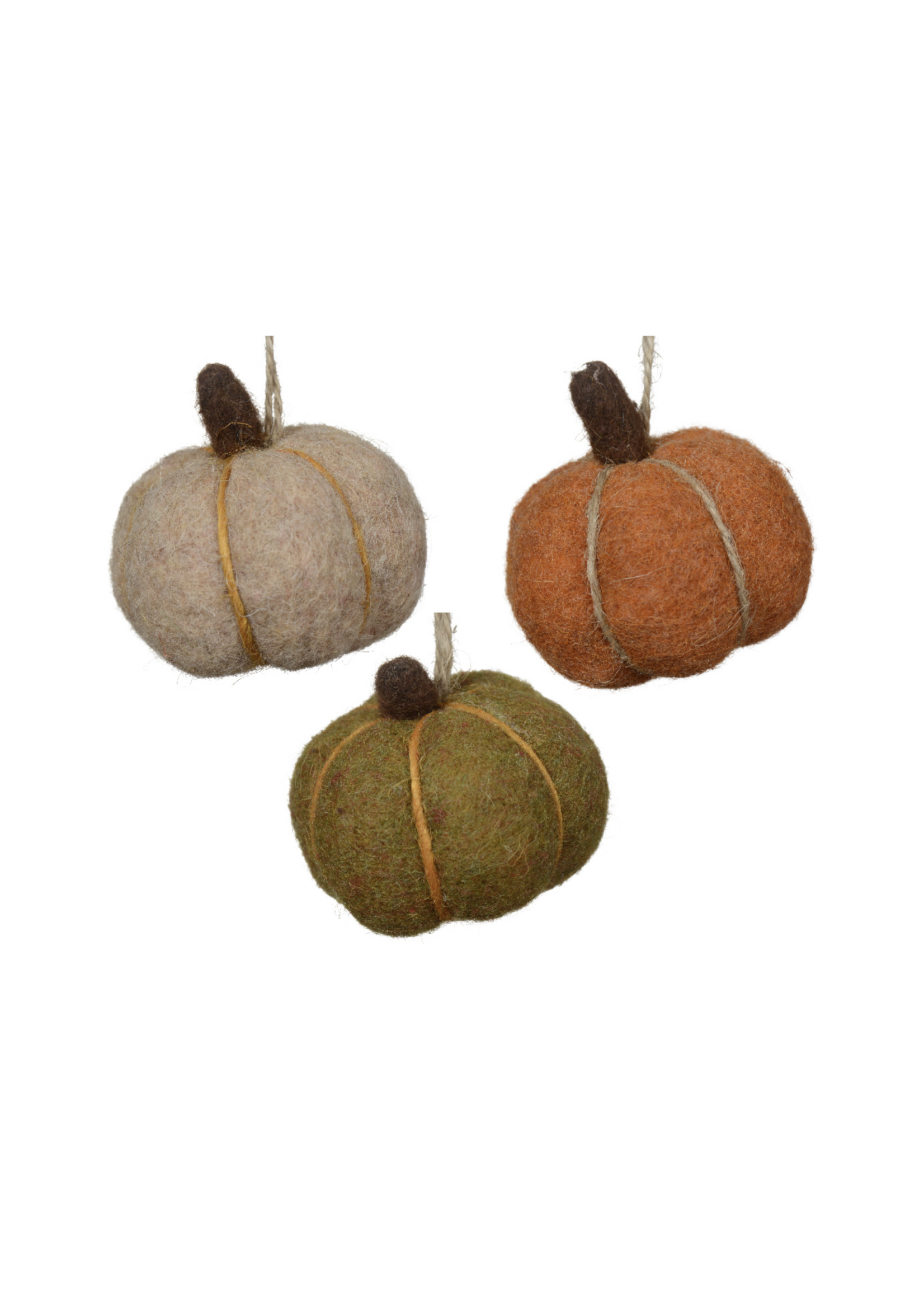 Decoris Felt Pumpkins set of 3 - 6cm