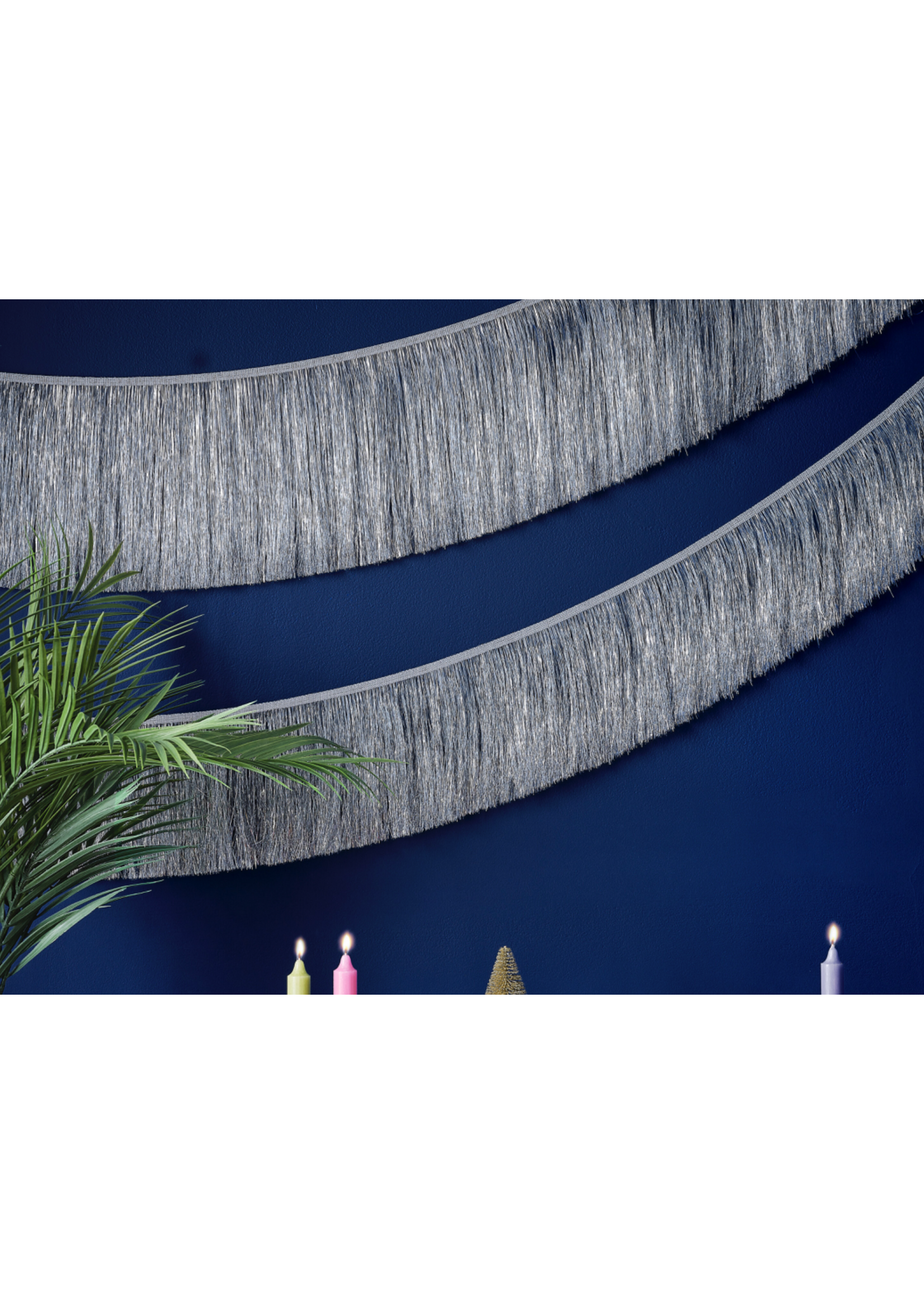 Ginger Ray Silver Tinsel Garland Decoration 2 x 2m