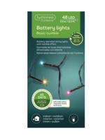 Lumineo Soft Multi Coloured 48 LED Lights - Battery Outdoor
