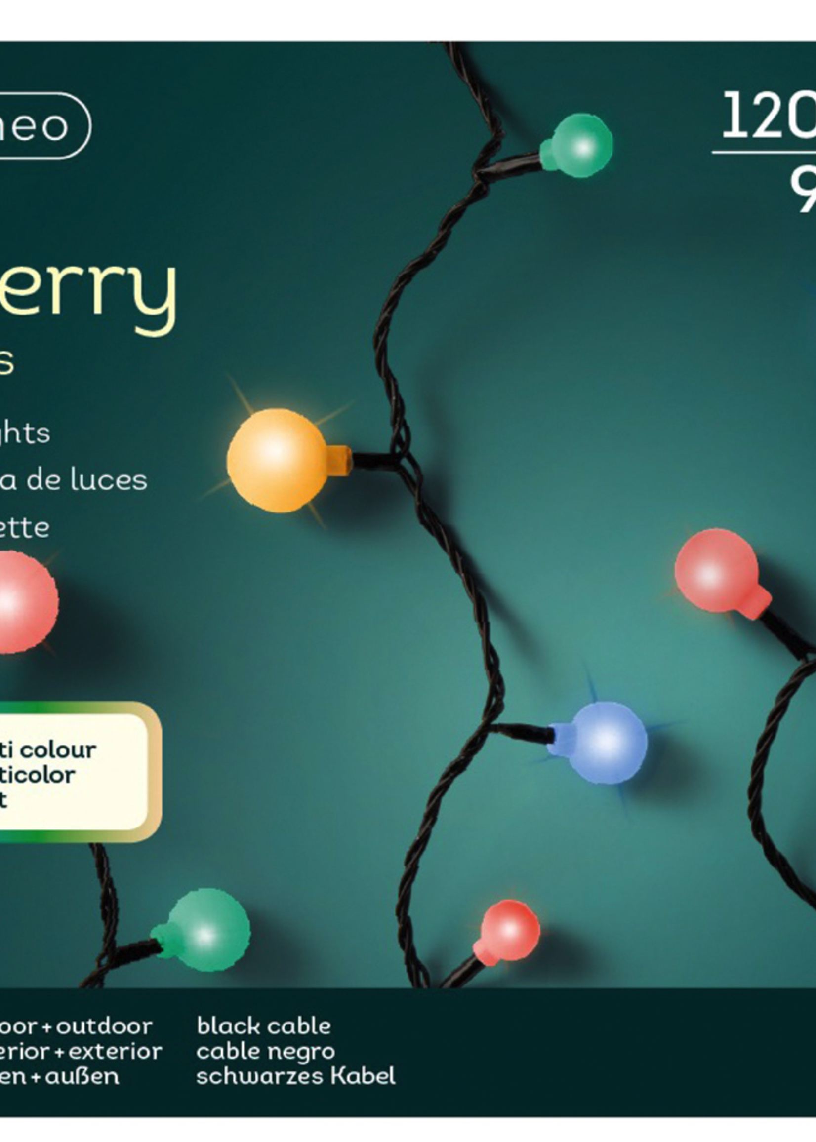 Lumineo Cherry Multi Coloured 120 Led Lights - Outdoor