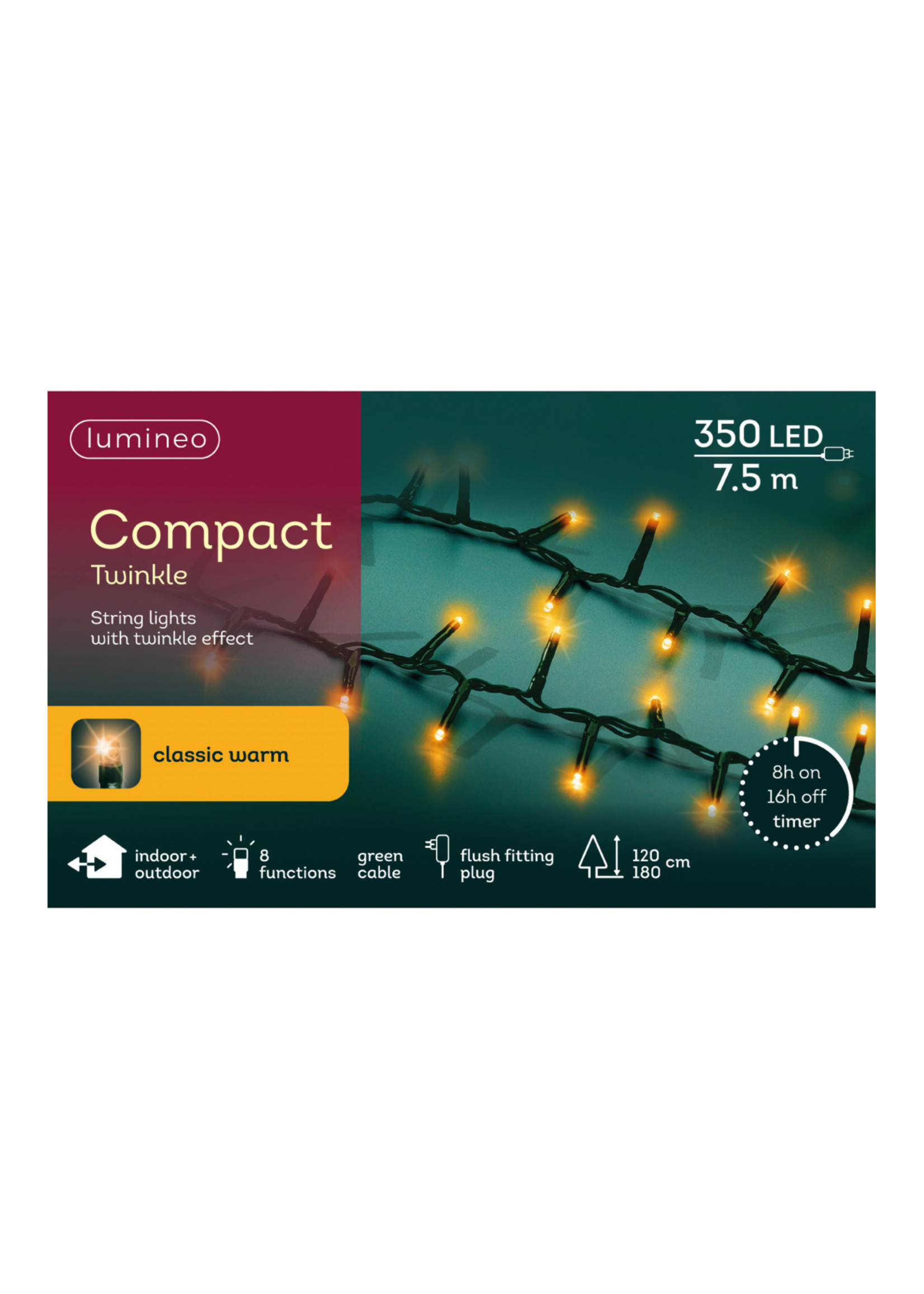 Lumineo Compact Cluster Classic Warm White 350 Led Lights - Outdoor