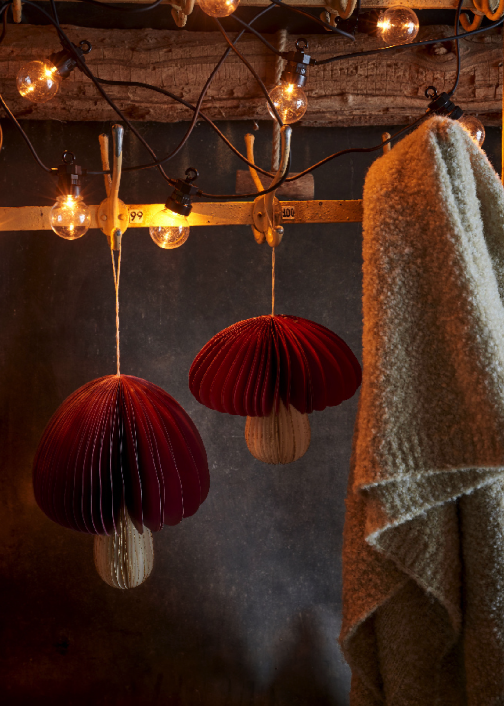 Decoris Hanging Paper Honeycomb Mushroom