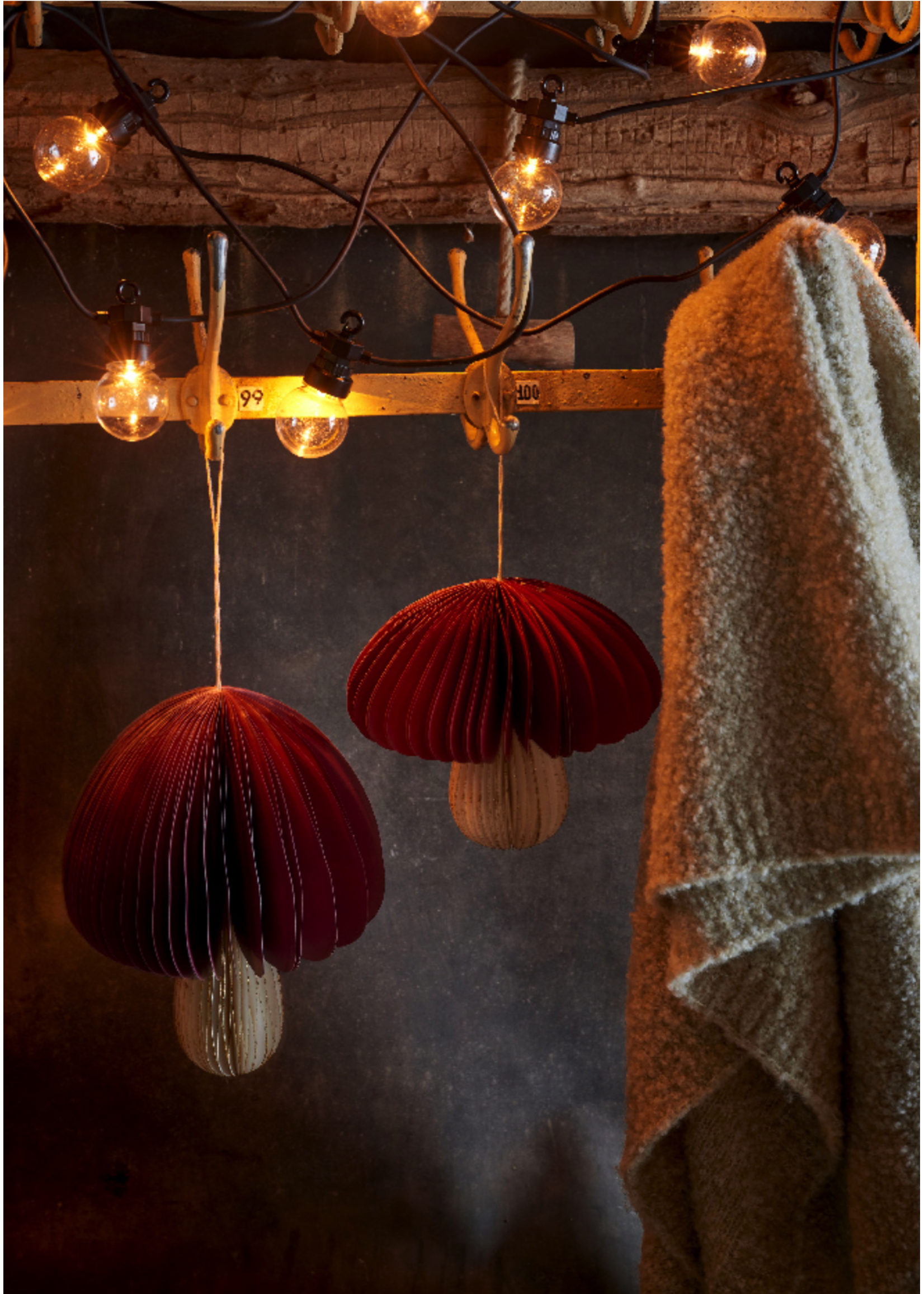 Decoris Hanging Paper Honeycomb Mushroom