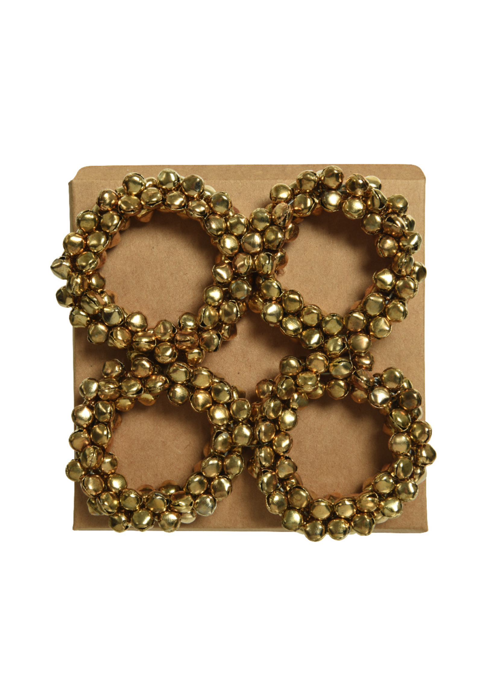 Decoris Napkin Rings Gold Iron Bells - 4 Pack