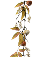 Decoris Pumpkin Velvet Garland with Foam berries 120cm