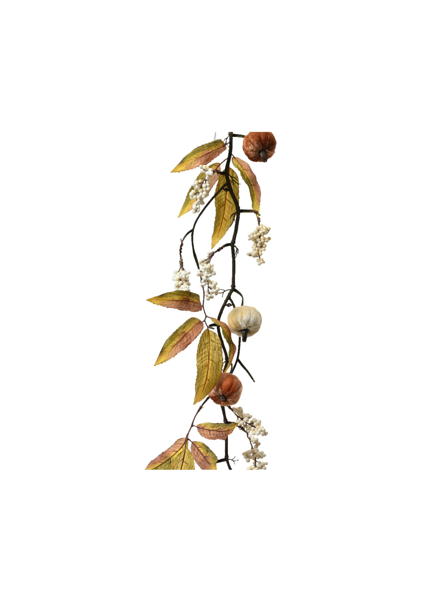 Decoris Pumpkin Velvet Garland with Foam berries 120cm