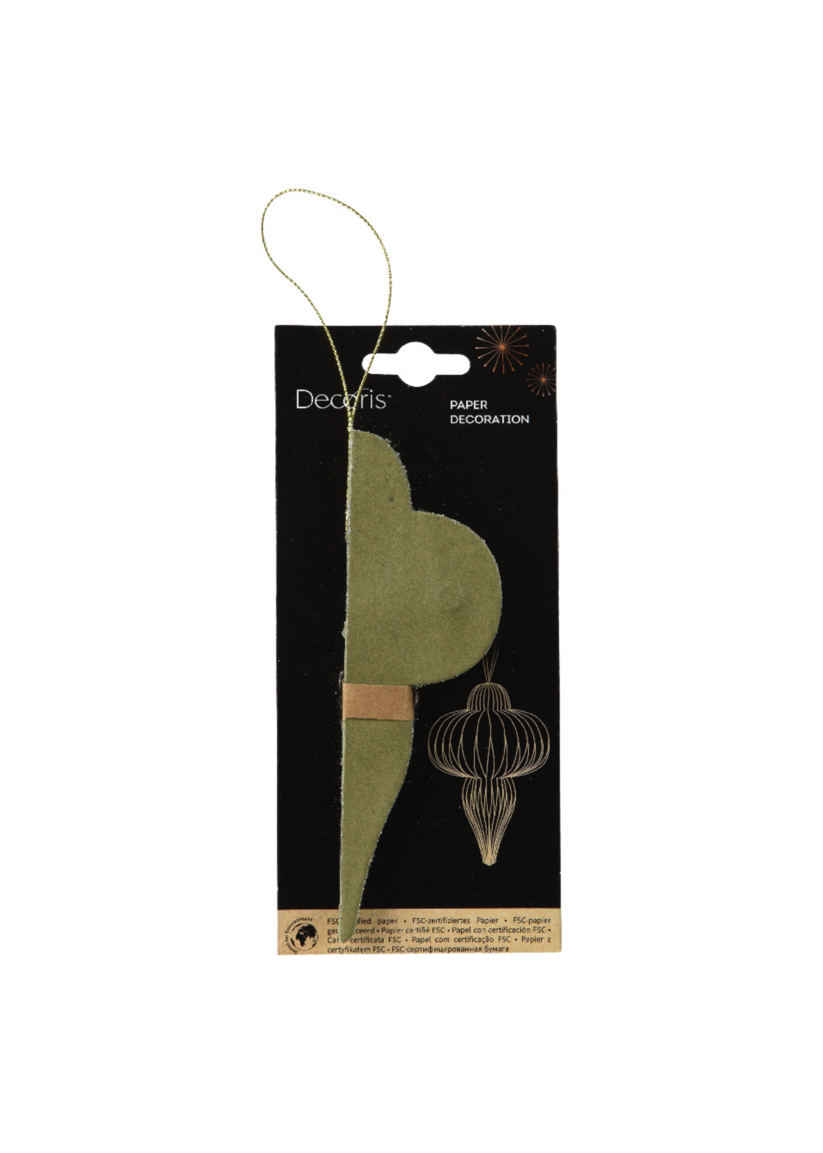 Decoris Green Paper Christmas Decoration 20cm