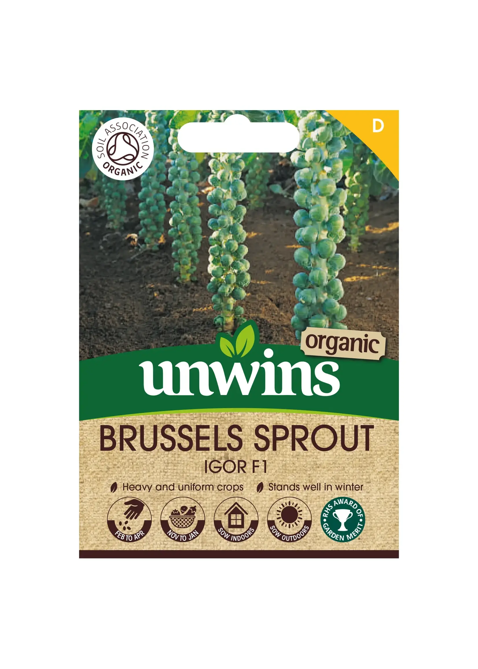 Unwins Brussels Sprout Igor F1 (Organic)