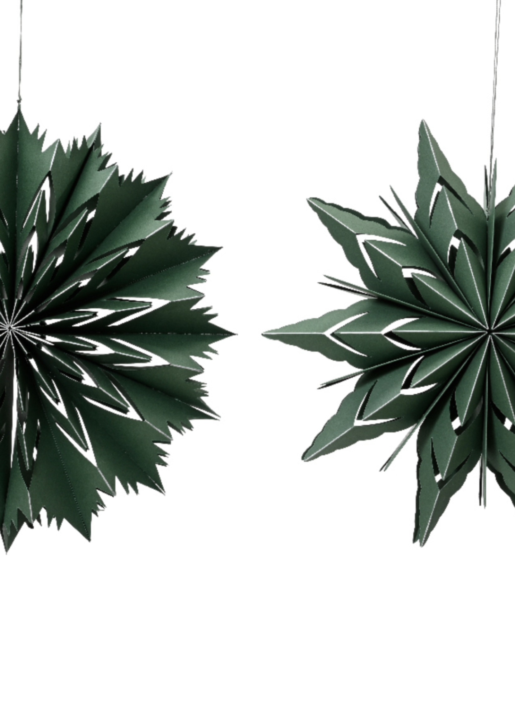 Decoris Green Paper Cut out Stars 40cm - Price is for one