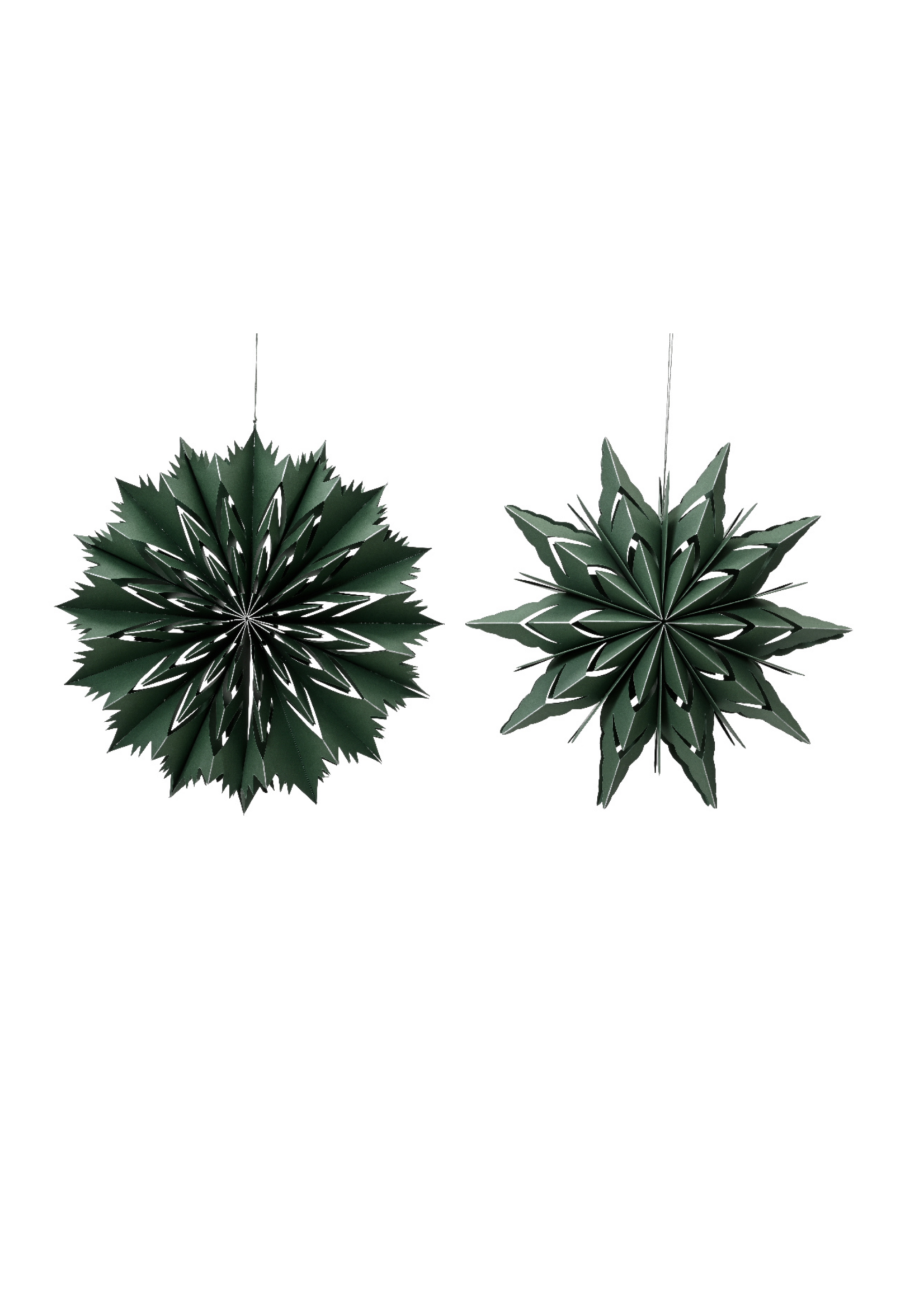 Decoris Green Paper Cut out Stars 40cm - Price is for one