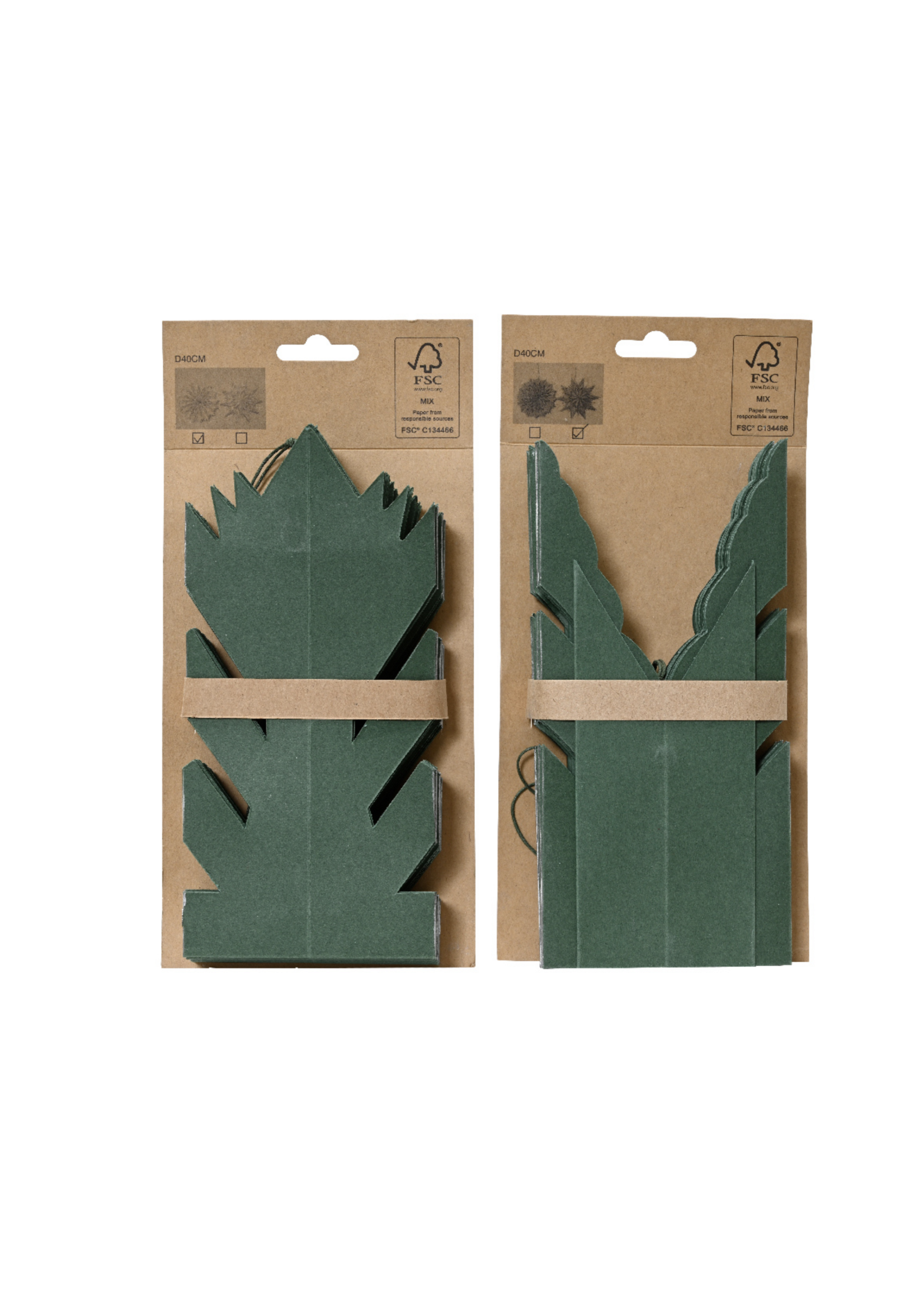 Decoris Green Paper Cut out Stars 40cm - Price is for one