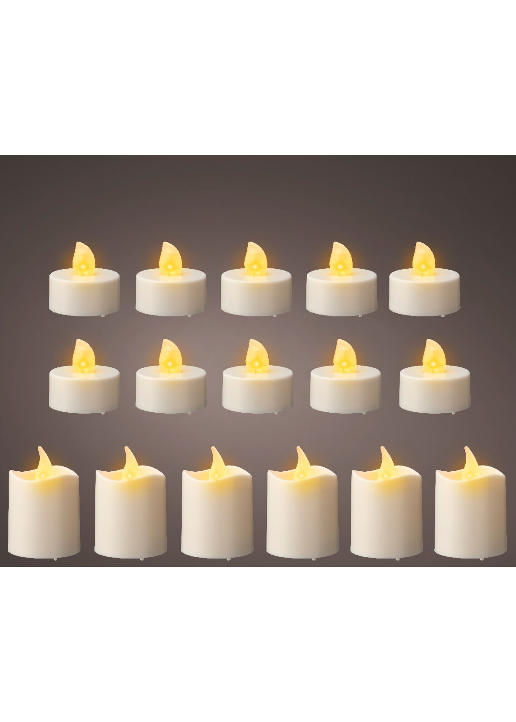 Lumineo LED Tealights and Votive Candle Set of 16 includes batteries