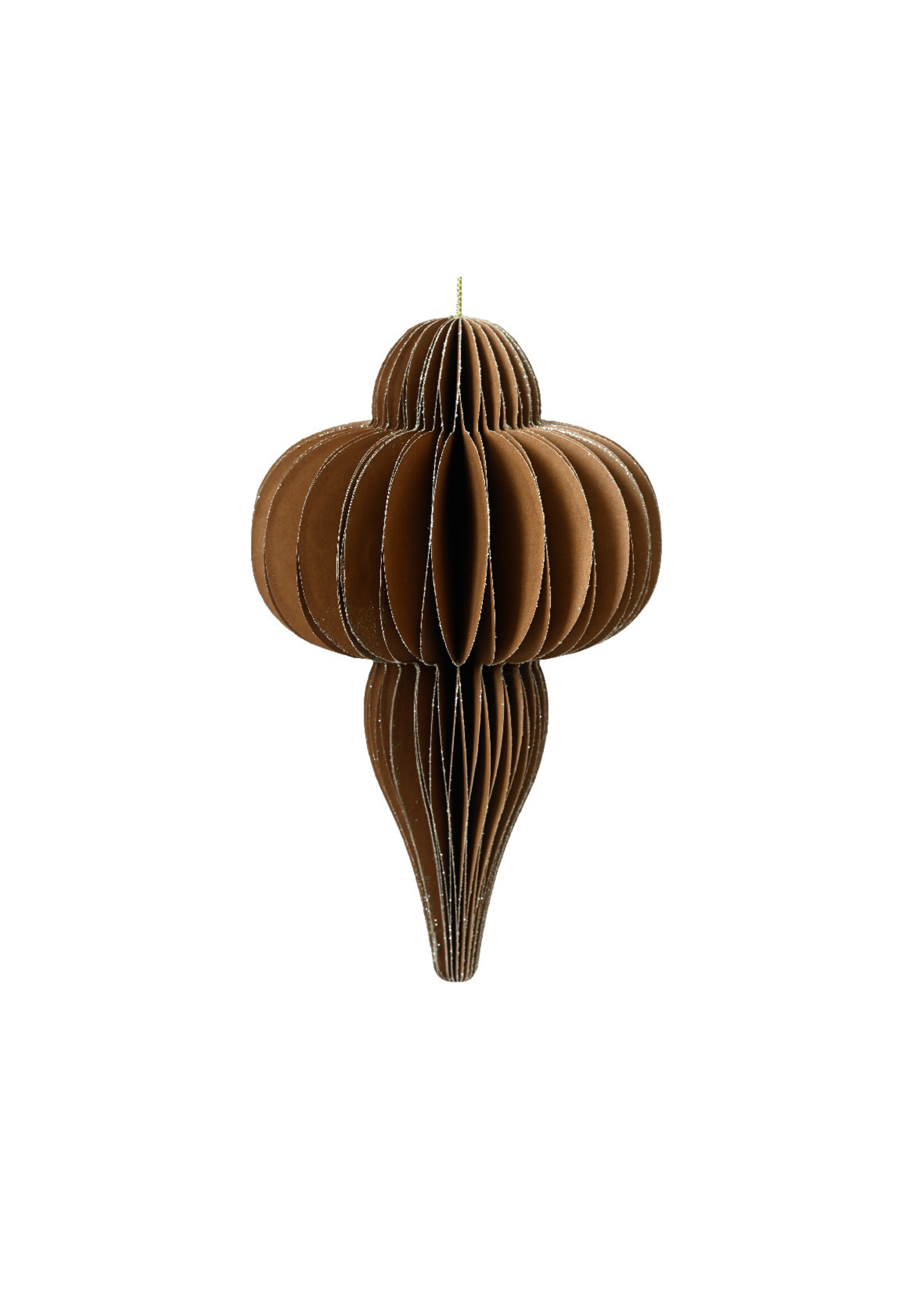 Decoris Champagne Brown Paper Christmas Decoration 20cm