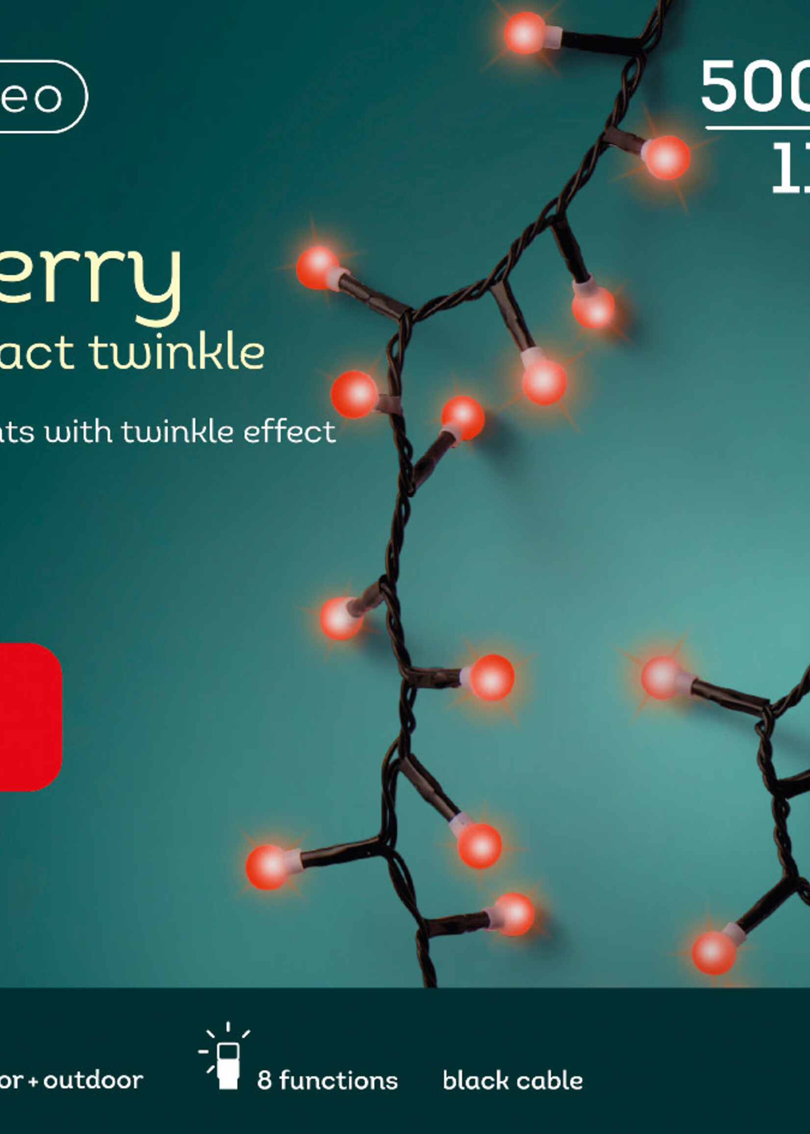 Lumineo Red Coloured Cherry Ball 500 LED Lights Indoor/outdoor