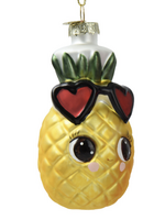 Decoris Pineapple Fruit with Glasses Hanging Bauble