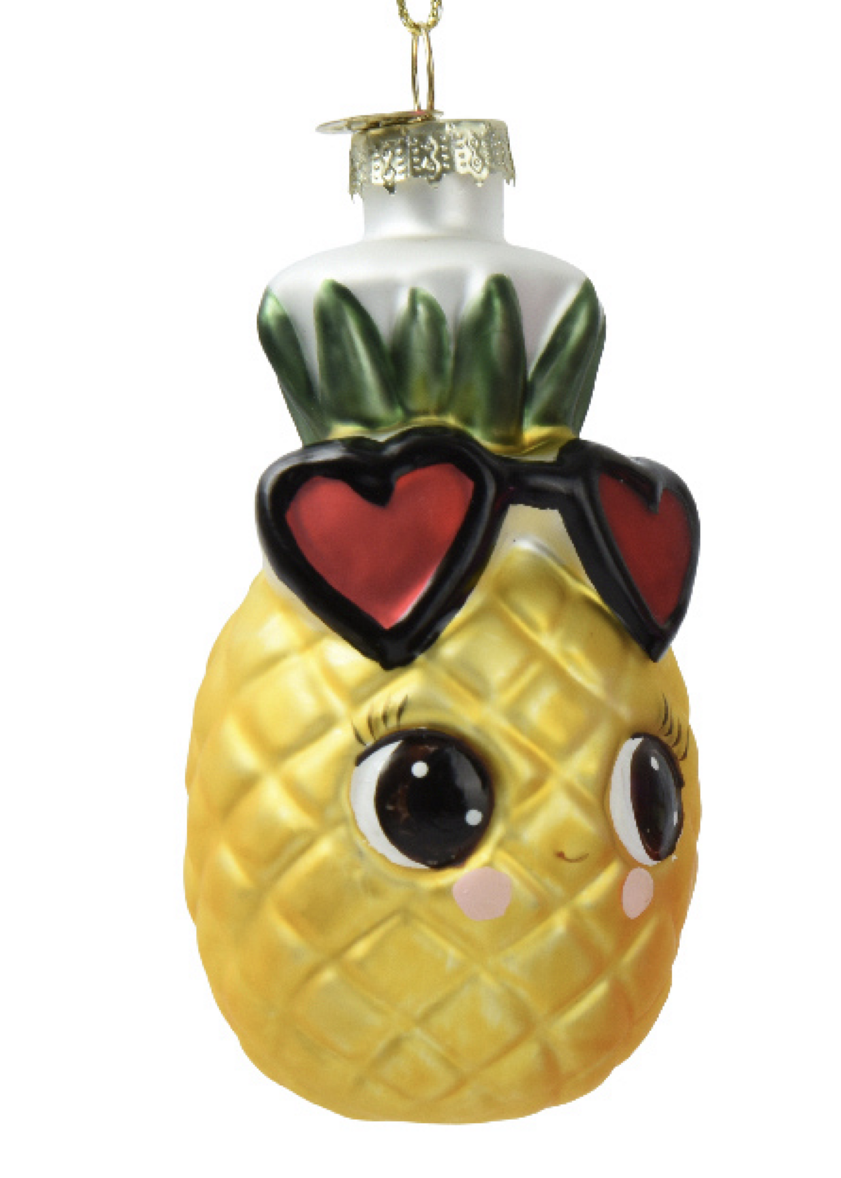 Decoris Pineapple Fruit with Glasses Hanging Bauble