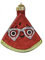 Decoris Watermelon Fruit with Glasses Hanging Bauble