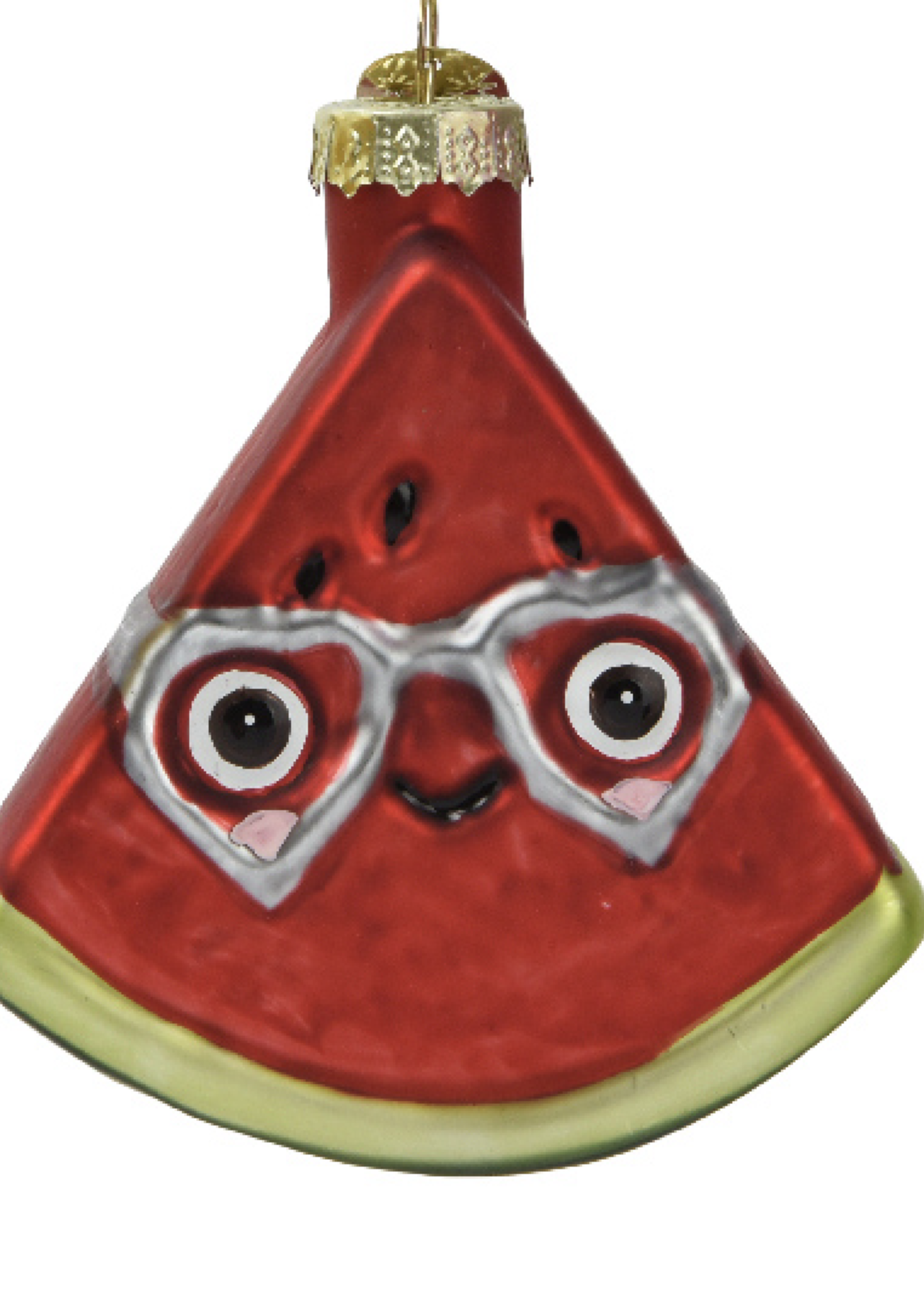 Decoris Watermelon Fruit with Glasses Hanging Bauble