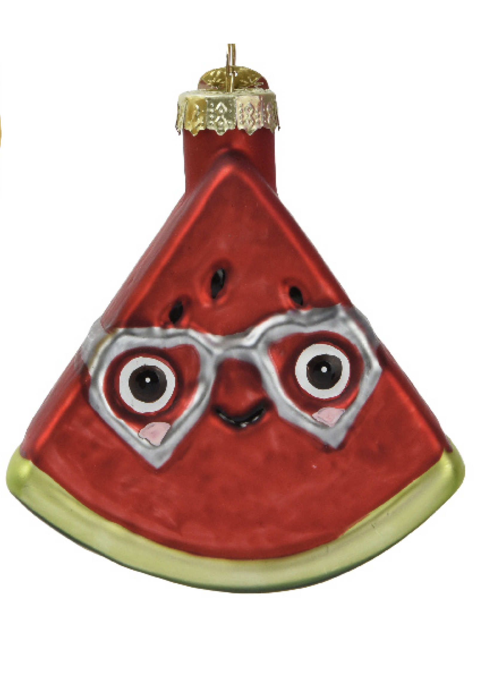 Decoris Watermelon Fruit with Glasses Hanging Bauble