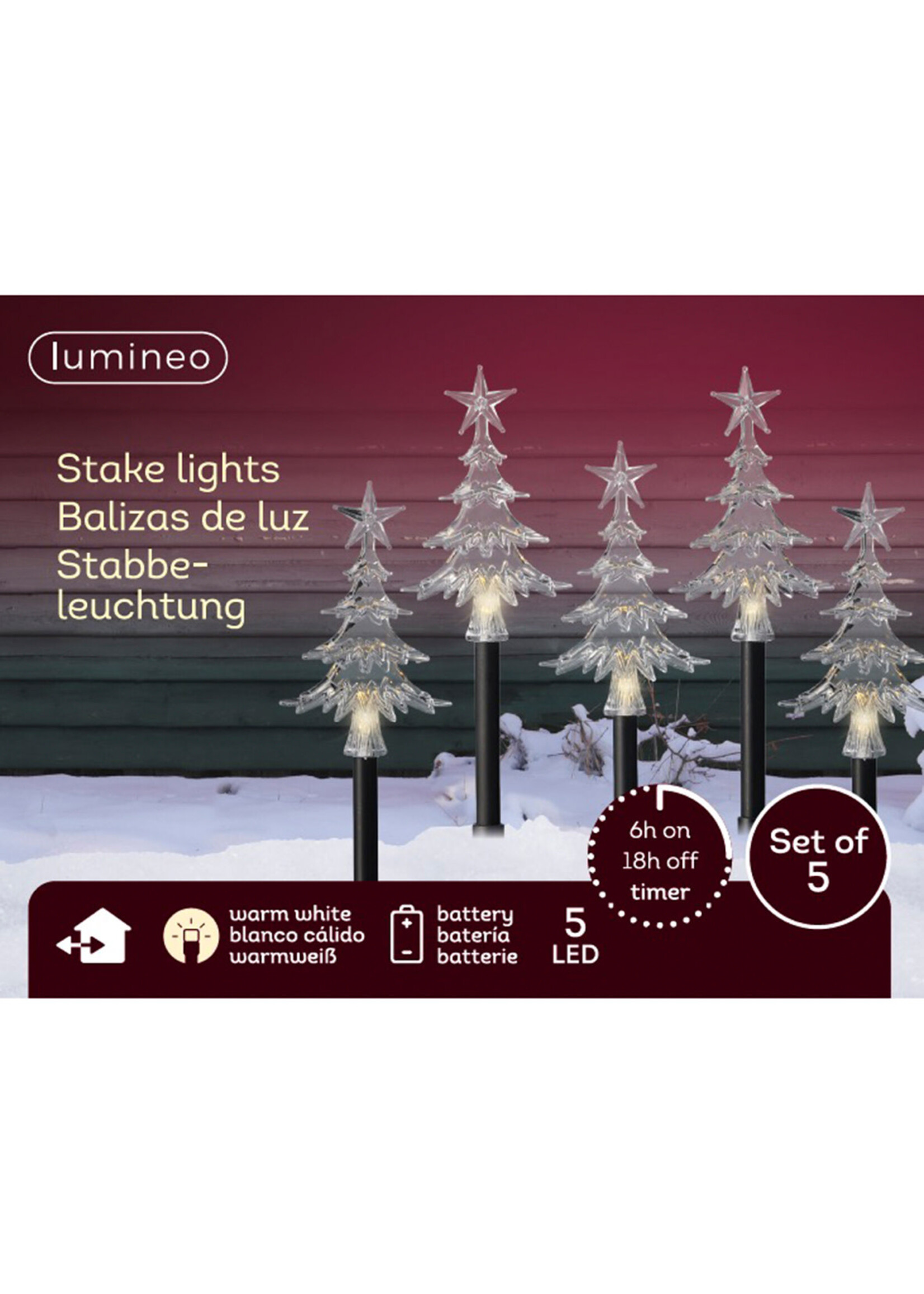 Lumineo Warm White Tree Garden Stakes Battery