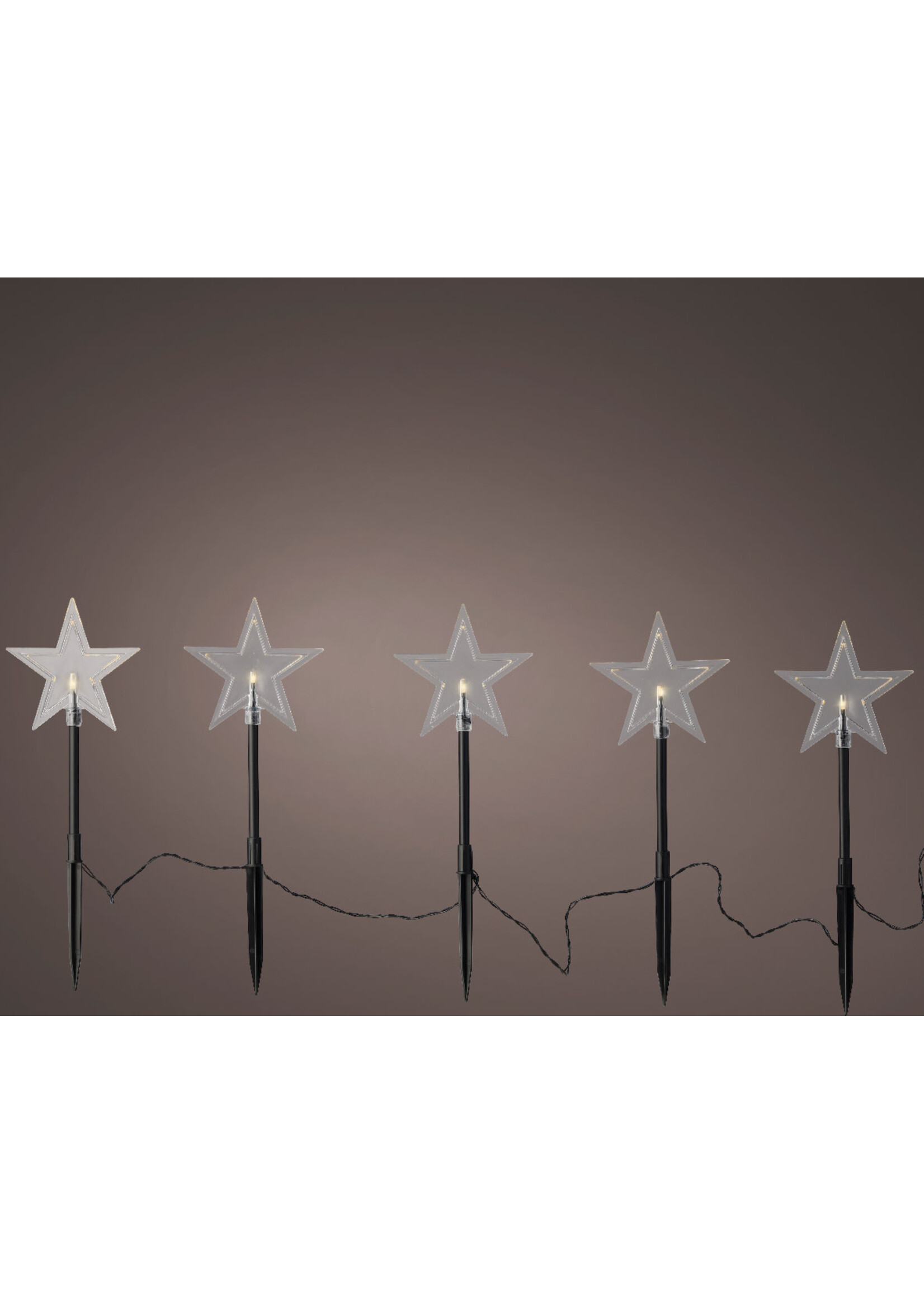 Lumineo Warm White Star Garden Stakes Battery