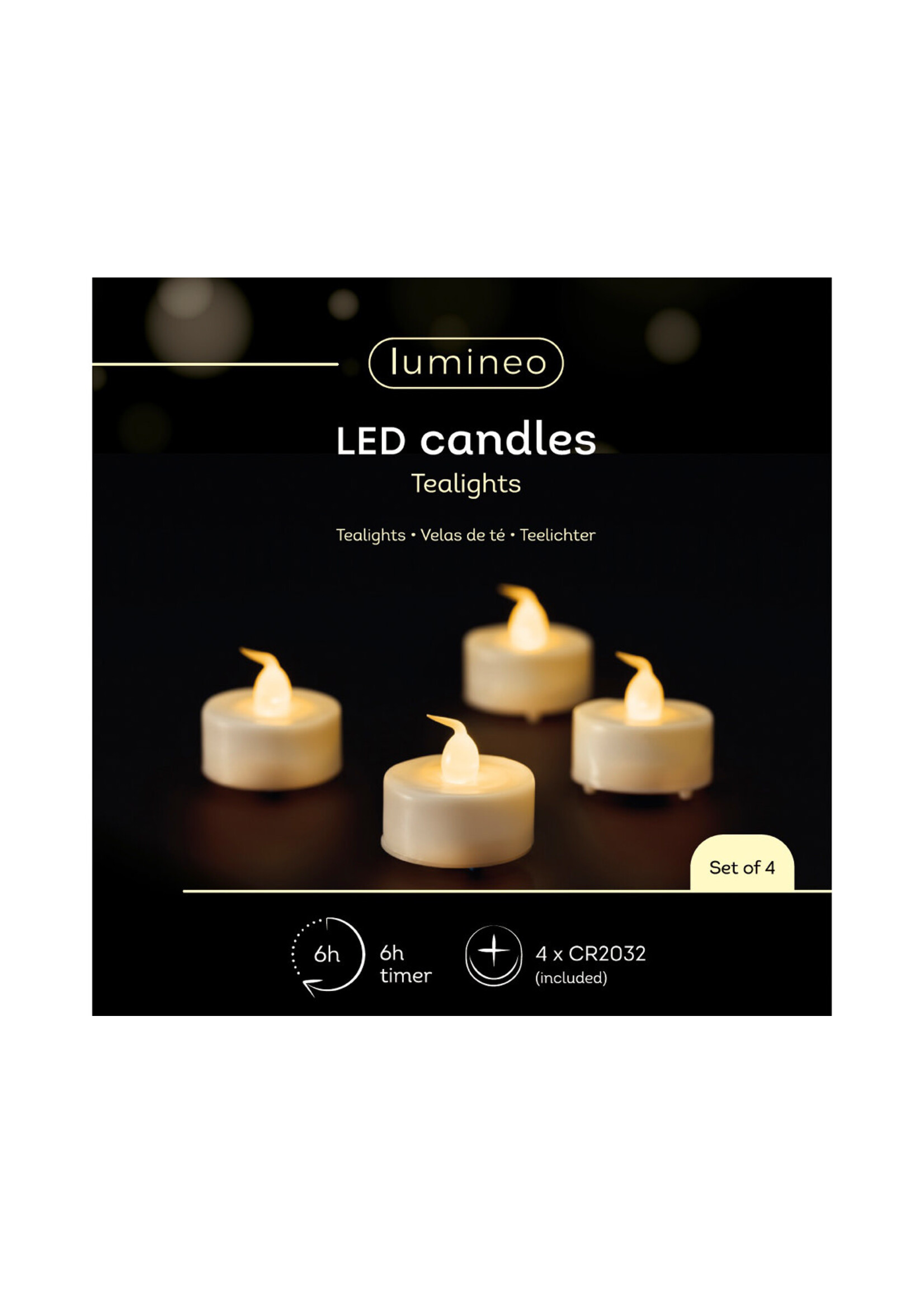 Lumineo Battery Tea Lights 4 Pack