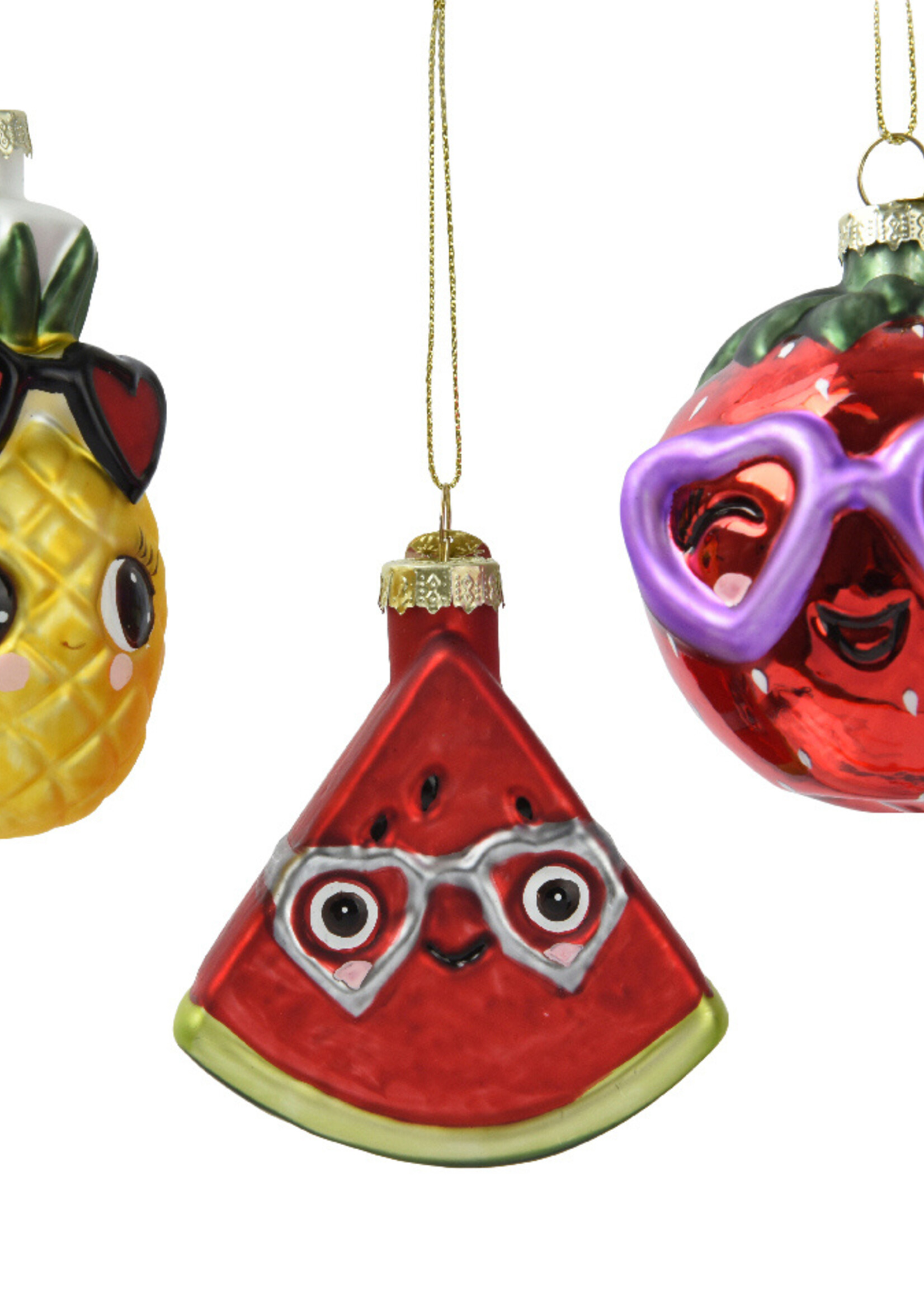Decoris Pineapple Fruit with Glasses Hanging Bauble