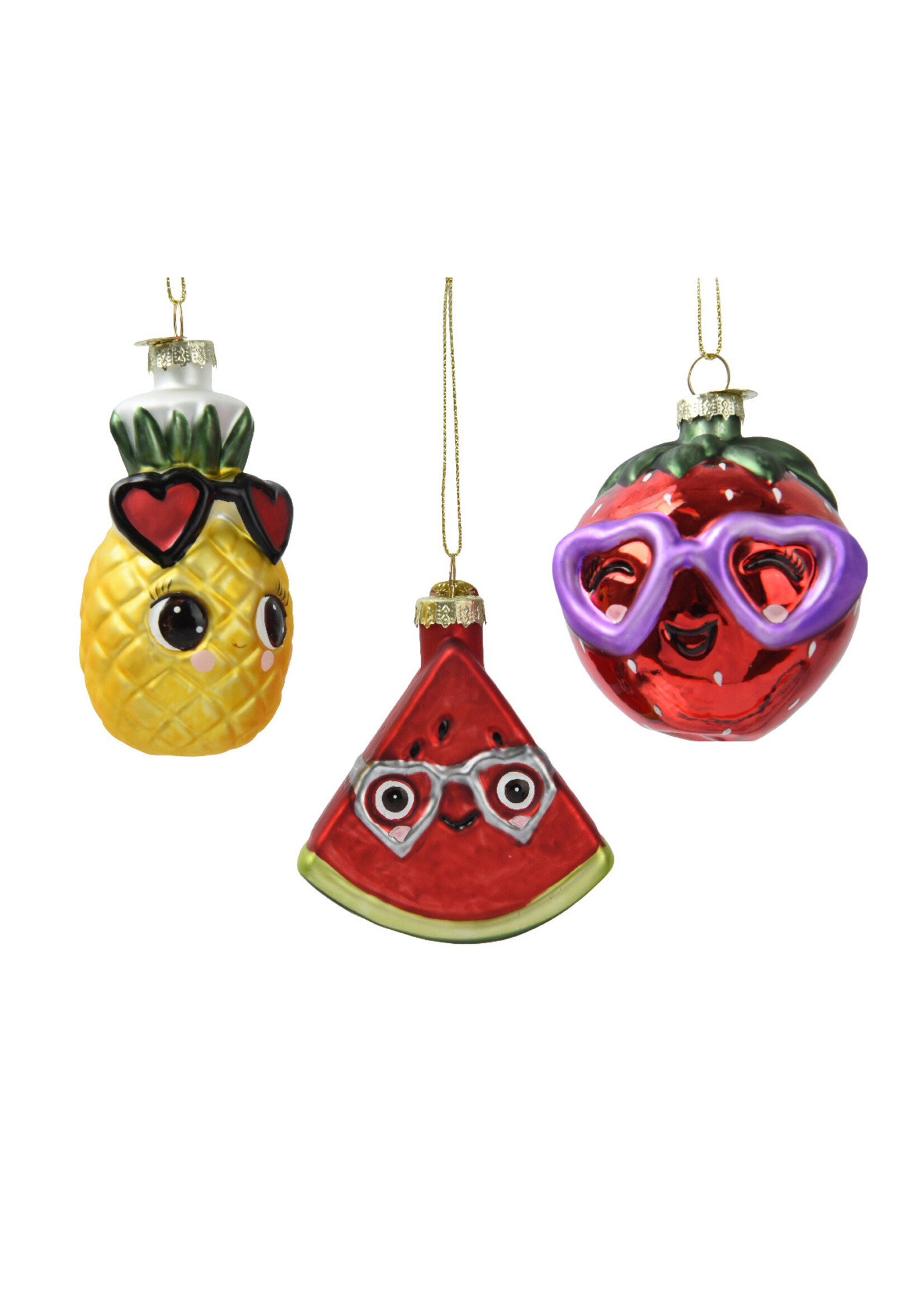Decoris Watermelon Fruit with Glasses Hanging Bauble
