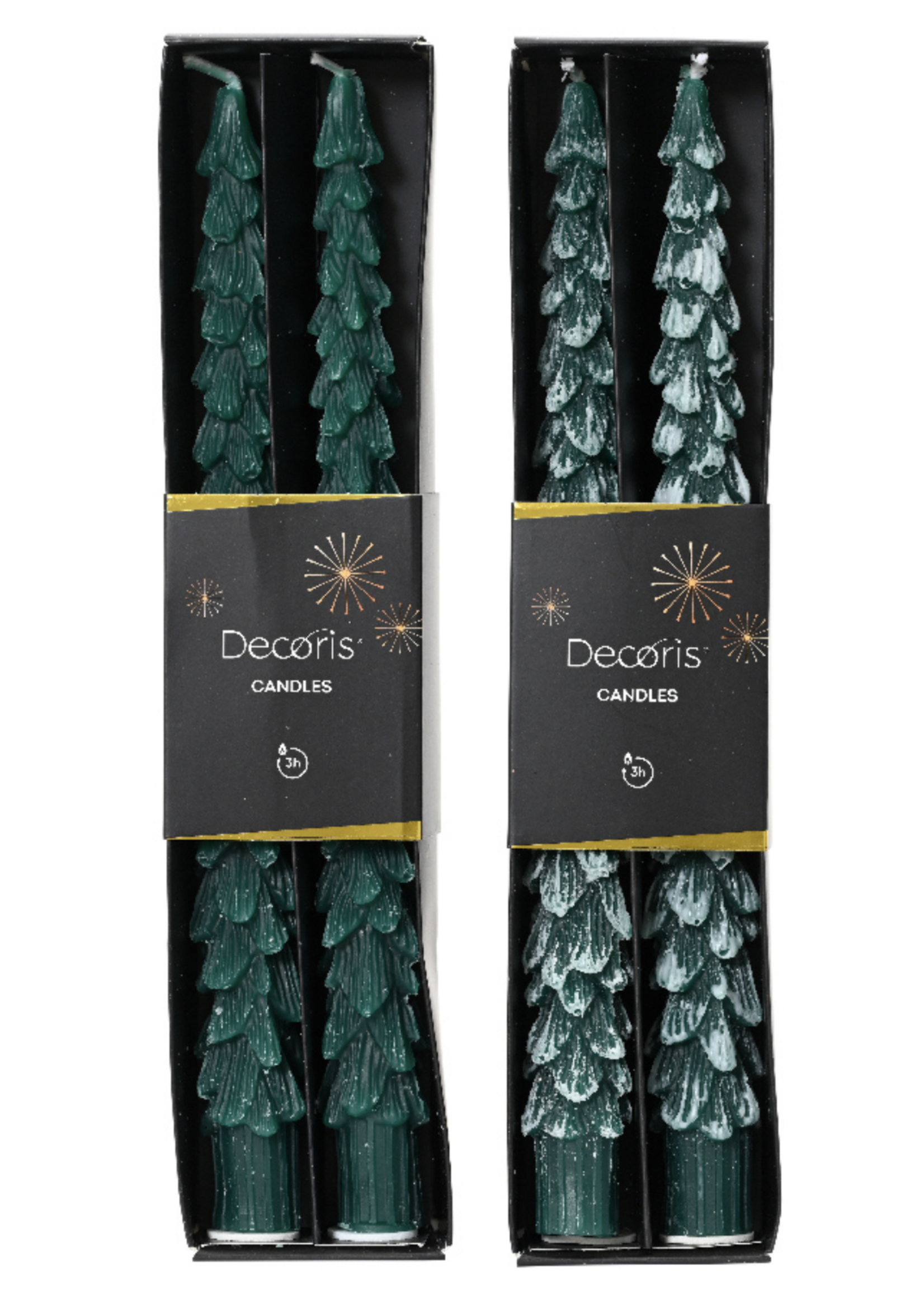 Decoris Green Tree Shape Dinner Candle 2 Colours (Price is for one)