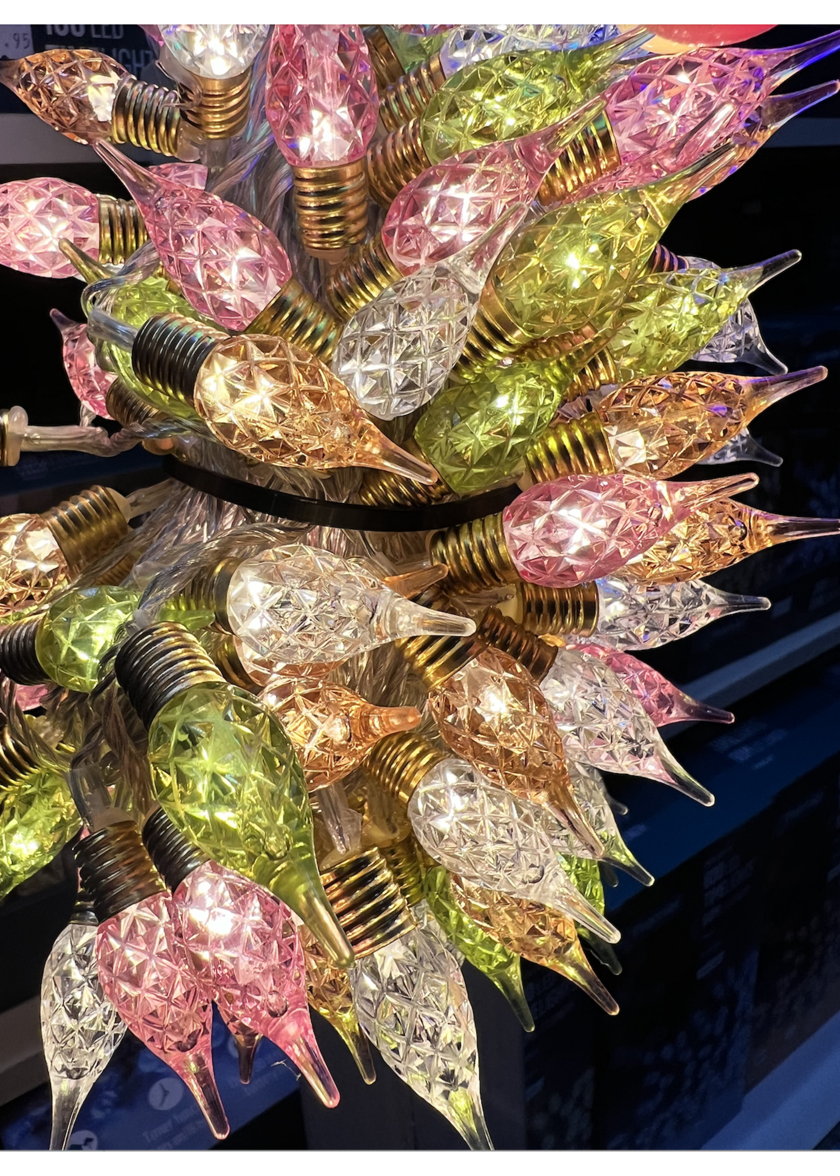 Lumineo Vintage Bulb Pastel Colours LED 50 Lights (clear cable) - Indoor Battery