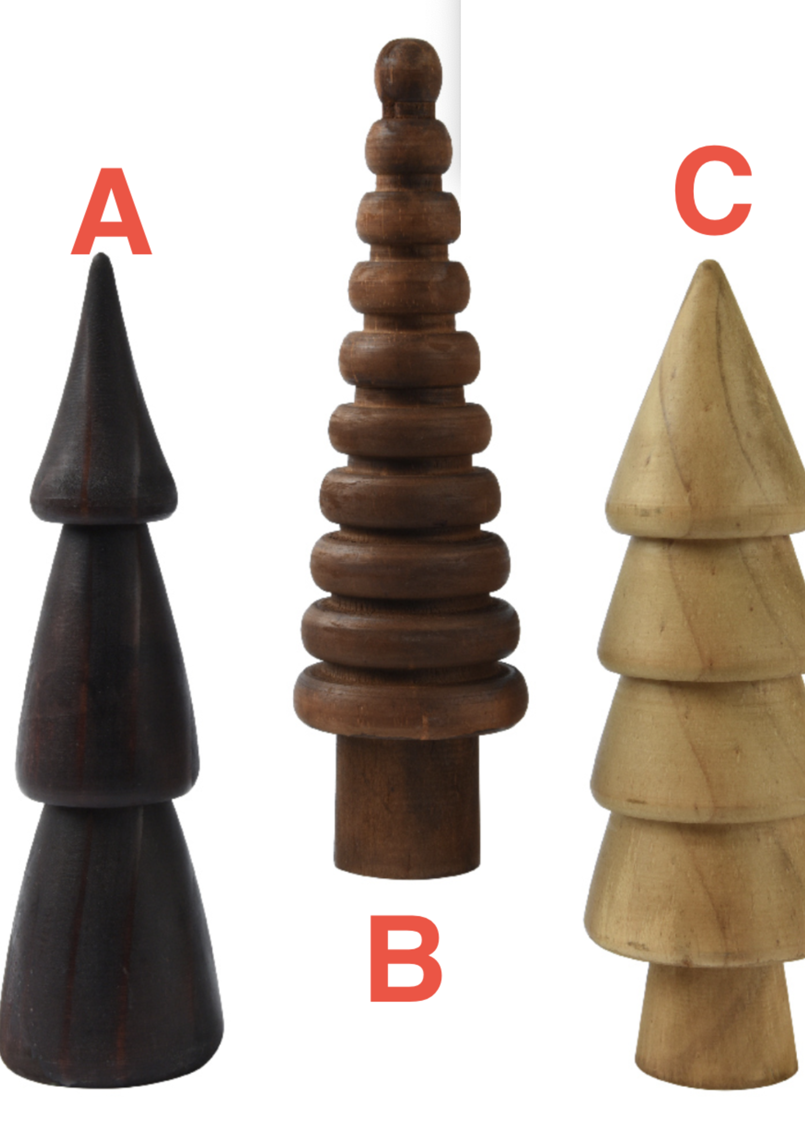 Decoris Wooden Tree 25cm 3 Styles - Price is for one