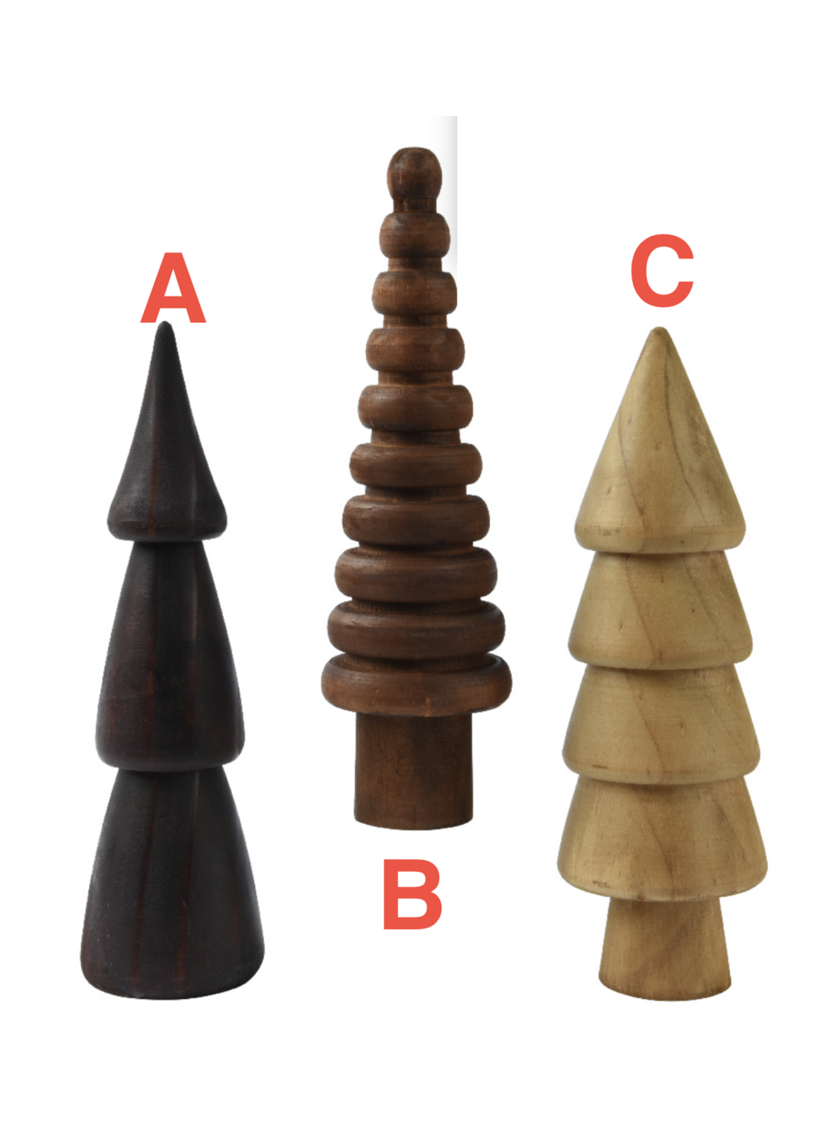 Decoris Wooden Tree 25cm 3 Styles - Price is for one