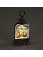 Snowtime Robins Water Spinner Lantern 24cm