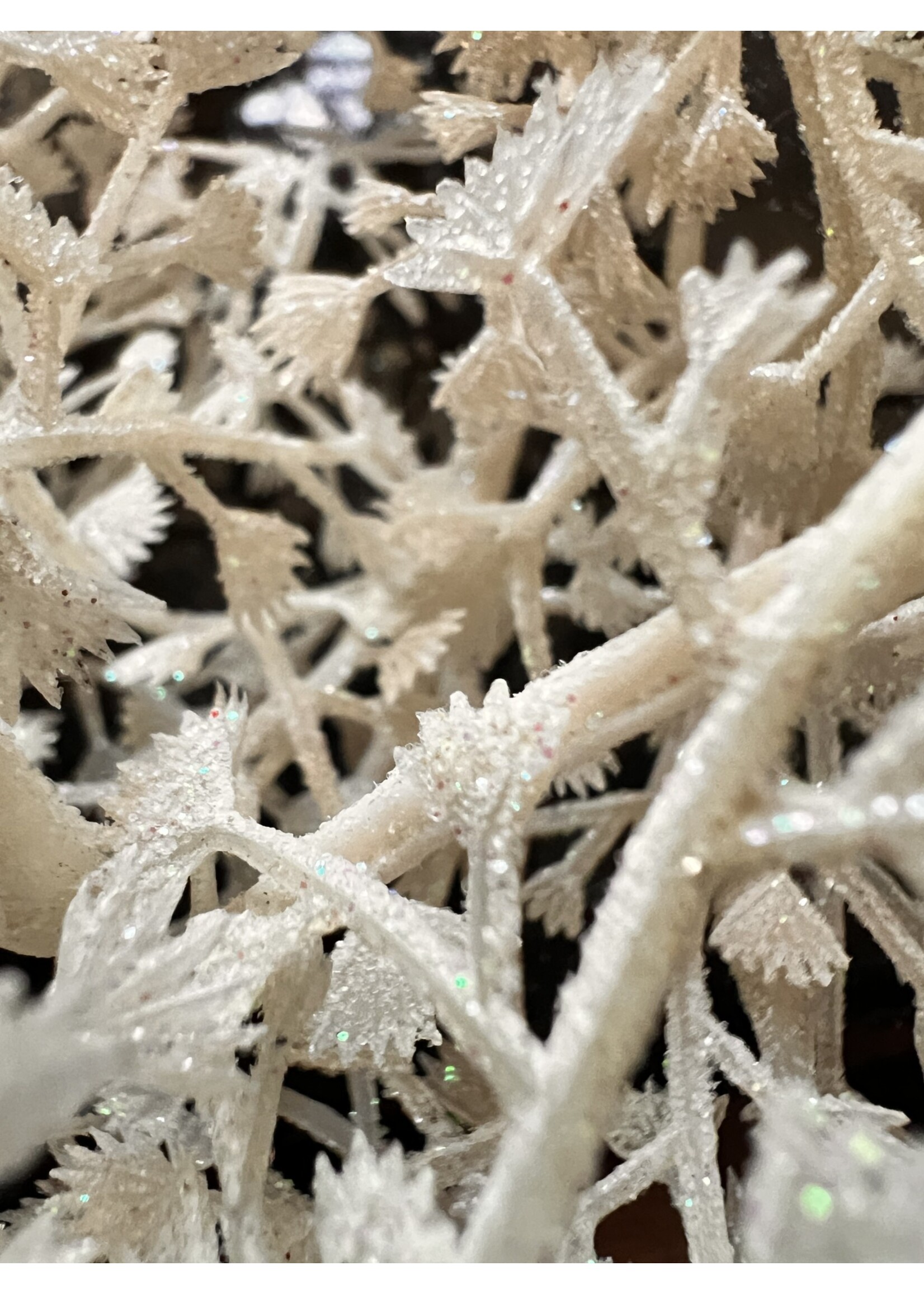 Premier Glitter Fern Leaf Garland White 1.8m