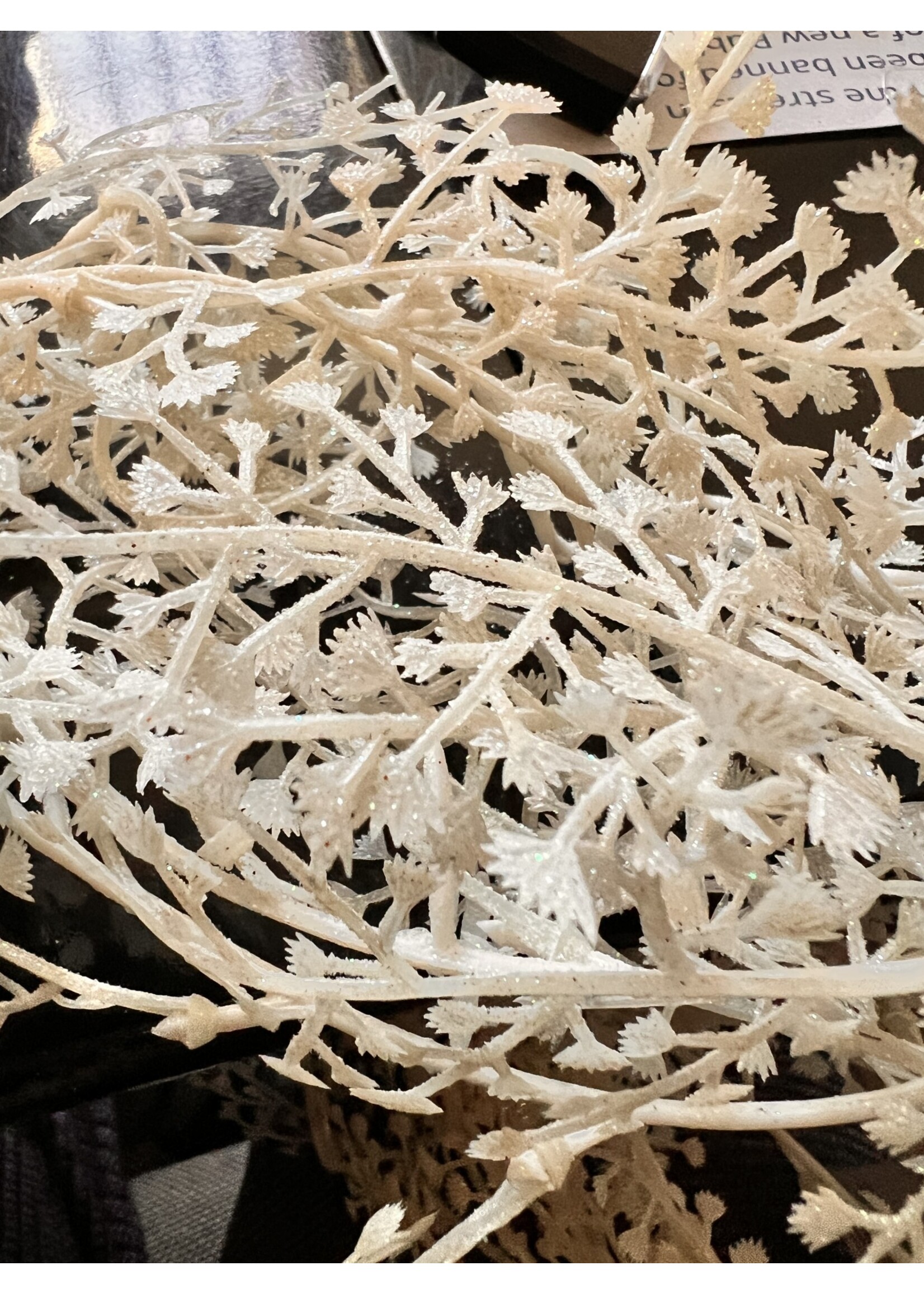 Premier Glitter Fern Leaf Garland White 1.8m