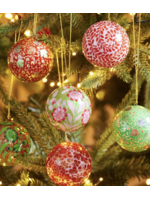 Namaste Colourful Bauble Large Hand Painted Kashmiri 7cm - Price for one