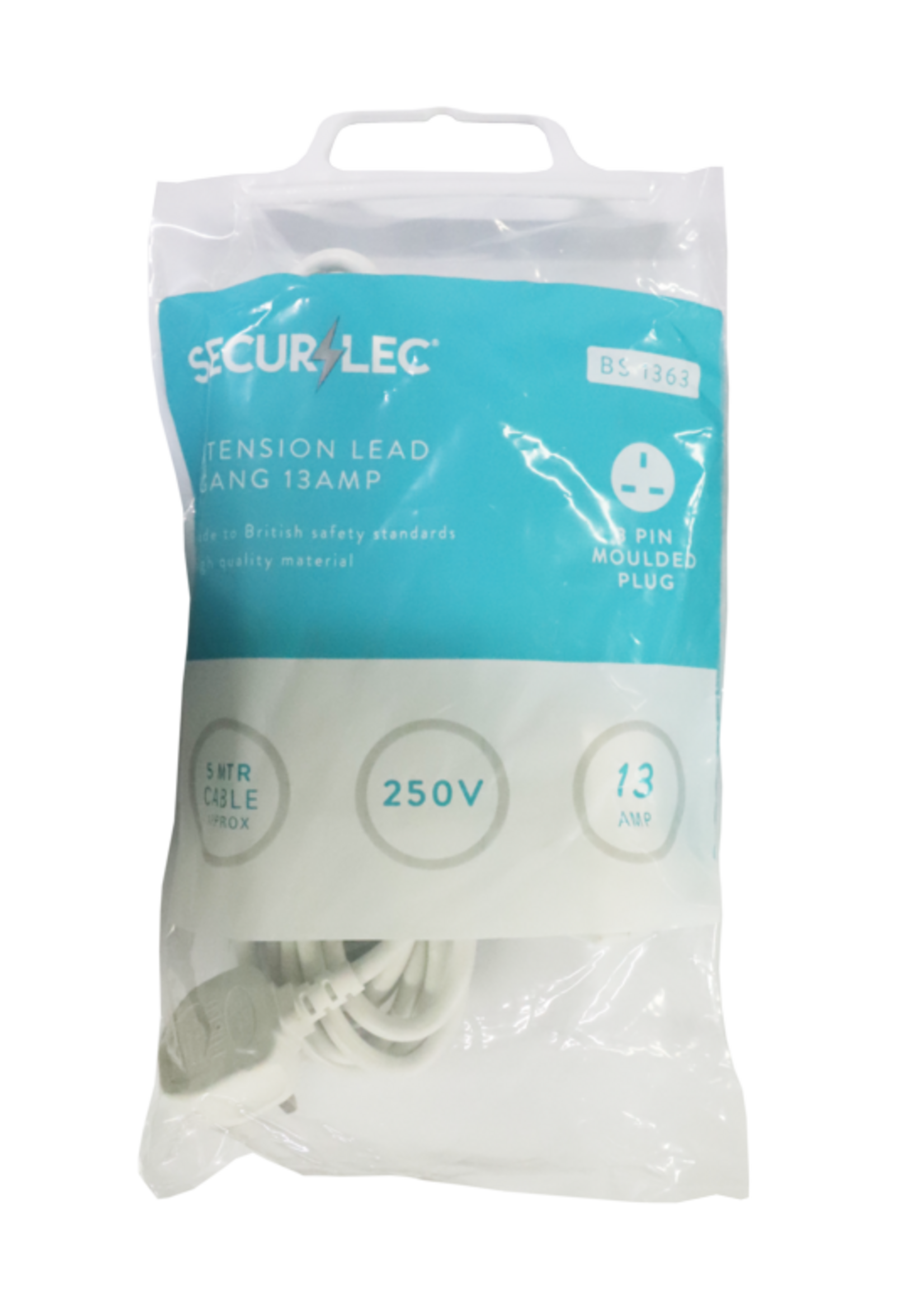 Securlec Securlec Extension Lead 1 Gang White (L)5m 13A